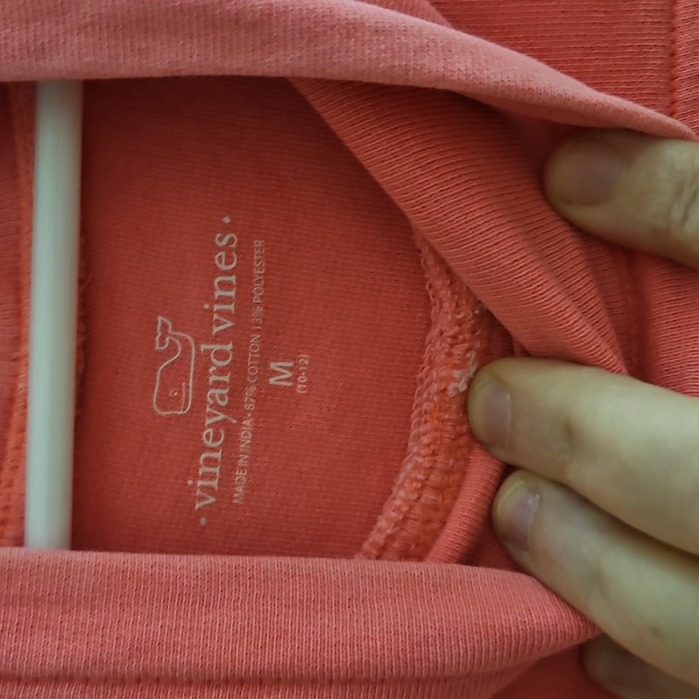 Medium (10-12) Vineyard Vines Pink Cowl Neck Sweatshirt - Picture 2 of 3